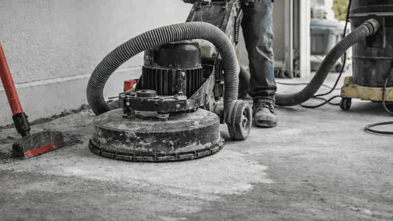 Concrete preparation before garage floor coating installation