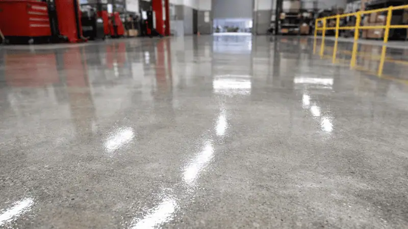 Finished coated concrete floor